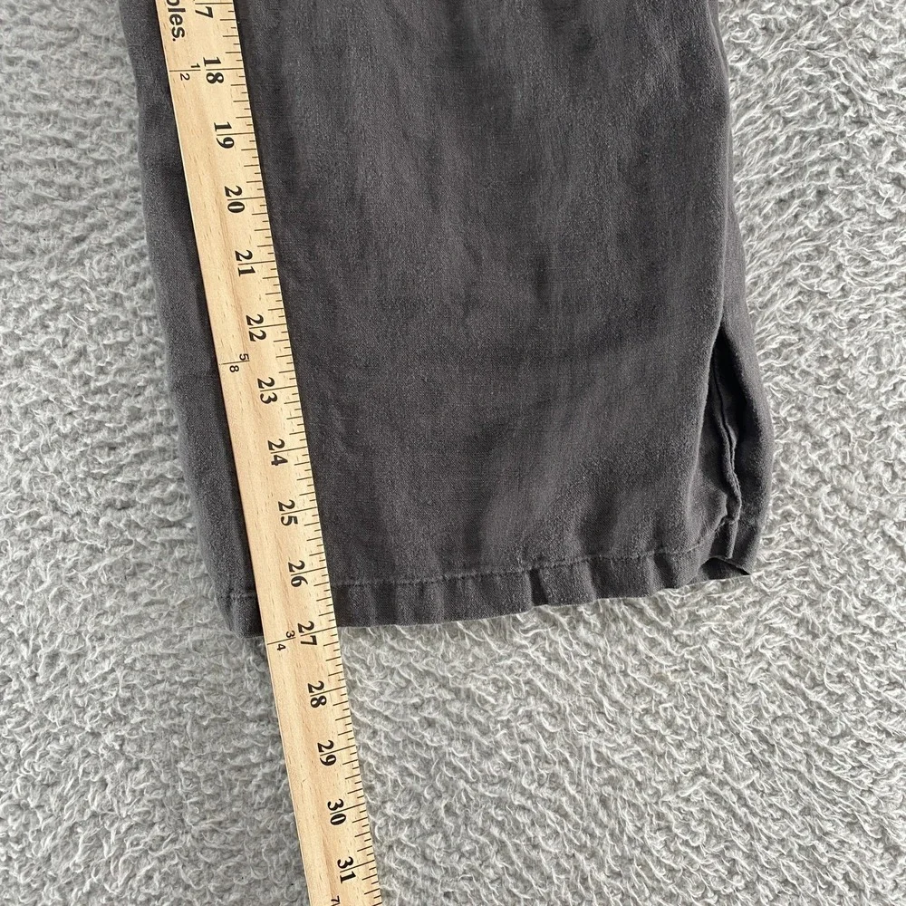 Zara Linen Pants Womens Small Gray Pleated Relaxed Ankle Summer Beachy Travel